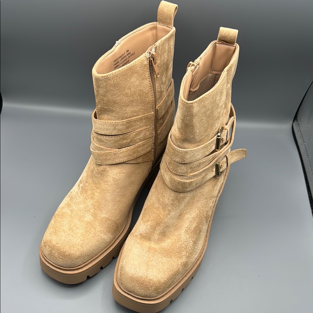 Madden Girl Women's Pike Moto Buckle Lug Sole Booties